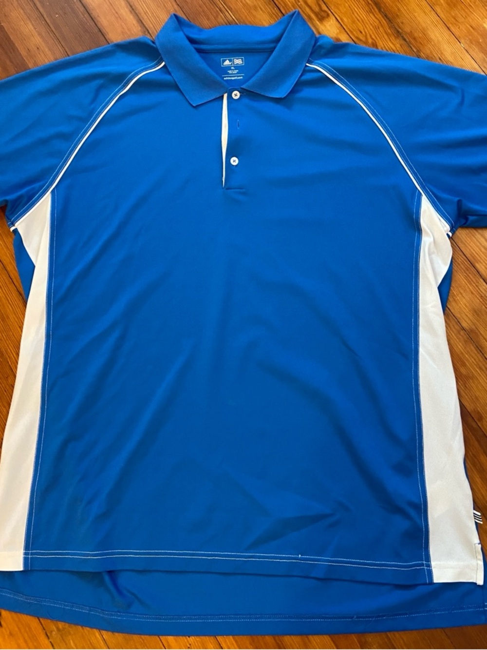adidas Royal Blue Polo Golf Shirt with White Side Panels